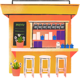 Cute and Vibrant Cafe Stall